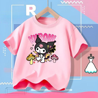2025 Kuromi Và My Melody Bé Gái Áo Thun Nữ Tay Ngắn Anime Dễ Thương Tee Trẻ Em Hoạt Hình Trang Phục