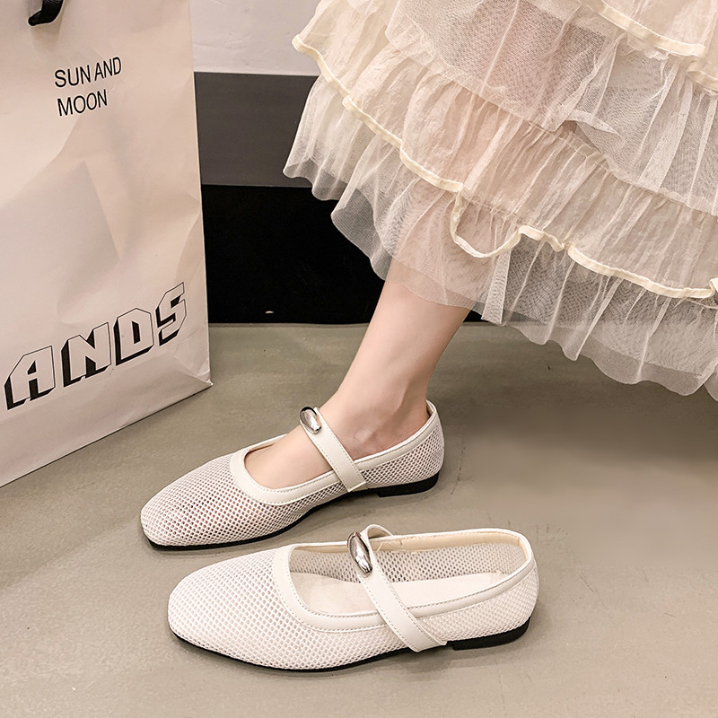 Atikota Thoáng Khí Rỗng Ra Đầu Vuông Slip On Giày Nhẹ Thoải Mái Mary Janes Dành Cho Nữ