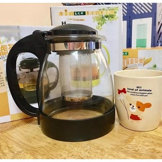 Bình Lọc Trà Thủy Tinh 1300ml Sang Trọng - CÓ LỖ LỌC TRÀ INOX