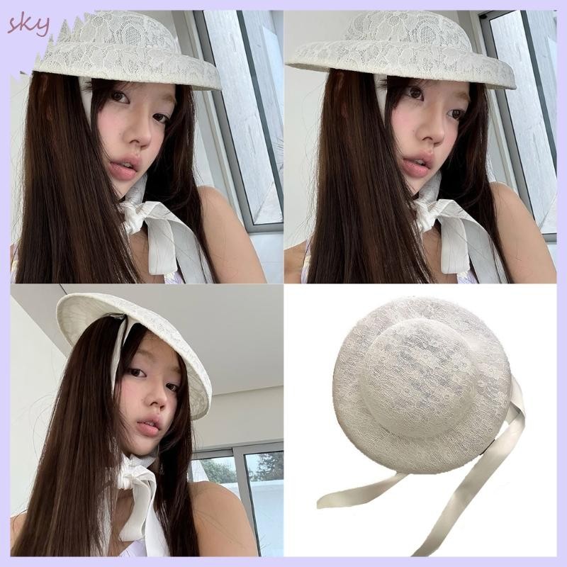 Bầu Trời Nữ Ren Bonnet Mũ Teaparty Mũ Mũ Đội Đầu Cho Đám Cưới Và Tiệc Tập Hợp
