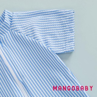 MG-Toddler Bé Trai Sọc Đồ Bơi Tay Ngắn Nửa Dây Kéo Chống Đập Rash Guard Đồ Bơi Sunhat Set