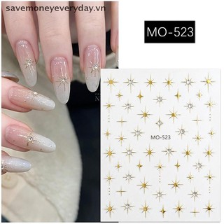 [savemoneyeveryday] 1 Tấm Miếng Dán Móng Tay 3D Laser Starburst Bạc Vàng Trang Trí Móng Tay Nghệ Thuật Sống Động Cho Làm Móng Tay Nghệ Thuật Làm Móng Tay Pháp Và Móng Tay DIY [vn]