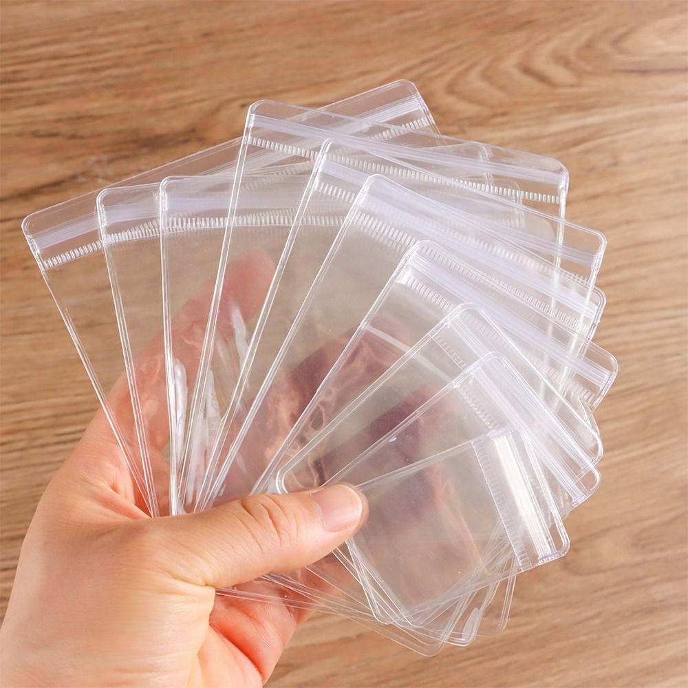 SUNKISSD 100 Chiếc Túi Tự Niêm Phong, Túi Khóa Zip Có Thể Đóng Lại Chống Bụi, Túi Trang Sức Nhựa PVC Trong Suốt Vòng Cổ Vòng Tay Vòng Tay