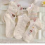 Tất ngắn mùa hè cho bé gái họa tiết hoạt hình chấm bi, cotton nguyên chất, phong cách ngọt ngào
