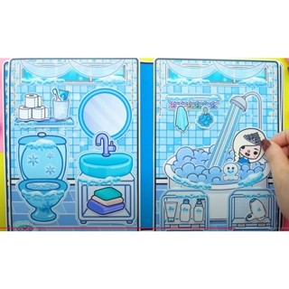 Đồ chơi búp bê giấy công chúa  tuyết  Frozen đáng yêu,đồ chơi bóc dán thủ công candy home papper