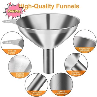 Phễu thép không gỉ kim loại Pnpia 5, Bộ 3 Phễu nhỏ và lớn, Phễu cấp thực phẩm cho các cửa hàng nhà bếp