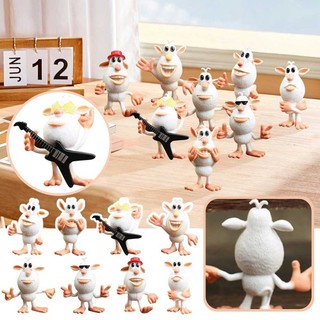8*Russian Cartoon Booba White Pig Cooper Doll Figurine Action Figurine Ornament