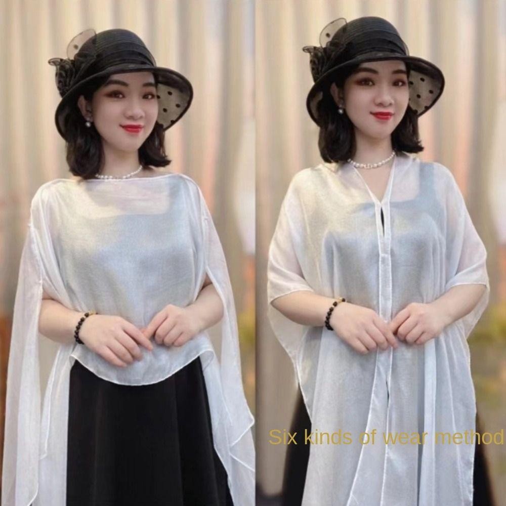 Khăn choàng nữ MERIGGIARE, Áo voan dạ hội màu trơn, Khăn quàng cổ thời trang dài thời trang nữ bé gái