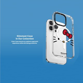 Casetify X Hello Kitty Face Clear Case Hút Từ Tính Trong Suốt Cứng Acrylic Mặt Sau TPU Edge Case Vỏ Điện Thoại Ốp Lưng Tác Động Cho Apple IPhone 13 14 15 16 Pro Max