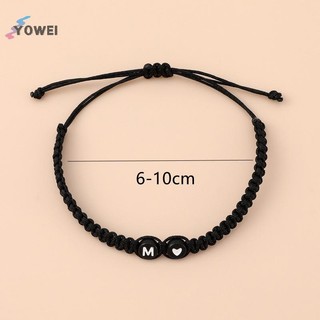 YOWEI 26 Chữ Cái Vòng Tay Trái Tim Ban Đầu Handmade Có Thể Điều Chỉnh Vòng Tay Tên A-Z Dành Cho Nữ Nam Tình Bạn Trang Sức Quà Tặng VN