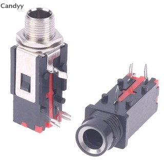 Ndy 2 CÁI 6.35mm Giắc cắm âm thanh nổi 3Pin Ổ cắm âm thanh nổi Micro Dây hàn N