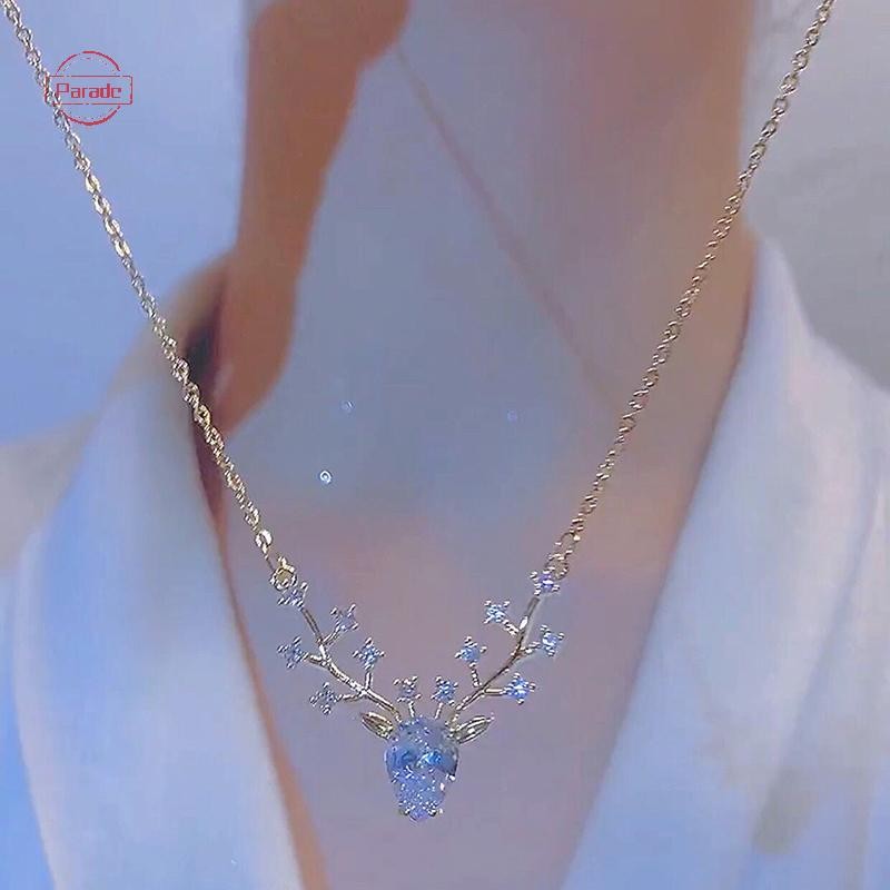 Diễu Hành Trang Sức Thời Trang Một Hươu Có Bạn Nhỏ Nai Sừng Tấm Vòng Cổ Nữ Tính Khí Cao Cấp Xương Cổ Dây Chuyền Mặt Dây Chuyền Quà Tặng Sinh Nhật VN