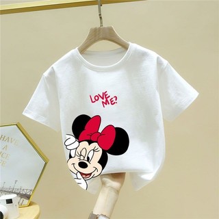 2025 Áo Thun Chuột Mickey Dễ Thương Cho Trẻ Em Tay Ngắn Tập Đi Bé Trai Bé Gái Hoạt Hình Trang Phục