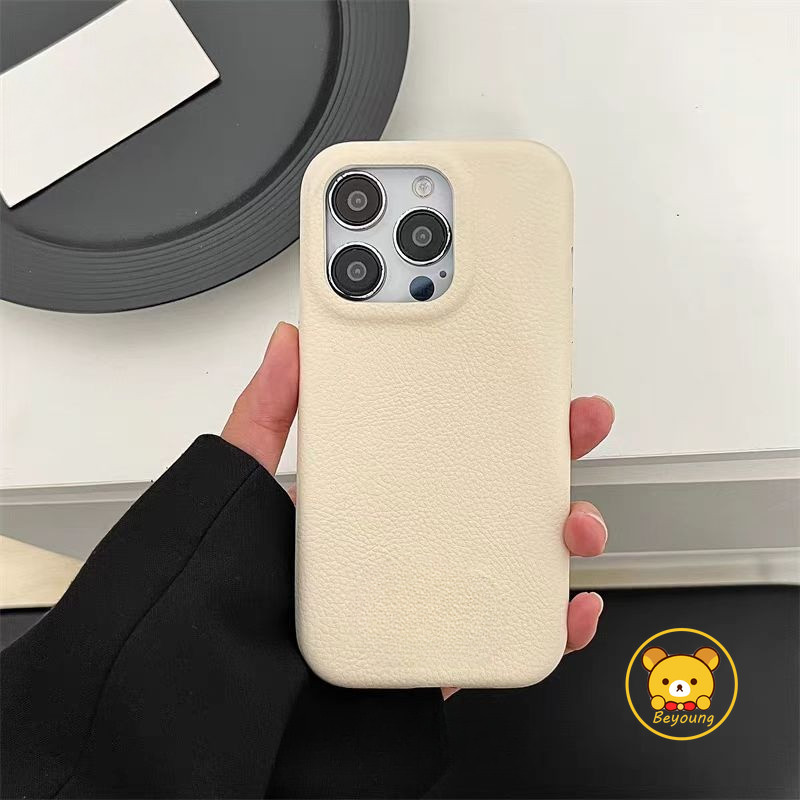 Vỏ Mềm Da Đơn Giản Cảm Giác Lychee Cho iPhone 13 Pro Max 12 Mini 11 Pro Max XR 12ProMax 13Mini Vỏ Điện Thoại Chống Rơi Thời Trang Vỏ Kinh Doanh Thoáng Mát