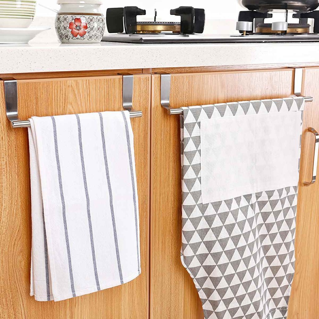 Khung Treo Khăn Inox Cài Gắn Cánh Tủ Nhà Bếp Inox Cứng Cáp，Móc Treo Inox Gắn Cửa Tủ Bếp Móc Treo Khăn Nhà Bếp FE123