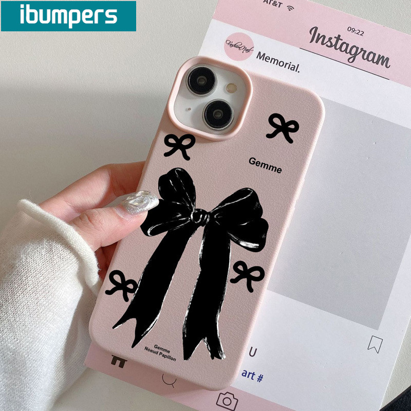 ibumpers Ốp Lưng IPhone Nơ Đẹp Đơn Giản Cho IPhone 16 15 14 12 13 11 Pro Max IP 7 8 Plus X XS XR Ốp Điện Thoại Mỏng Silicon Mềm Da Họa Tiết
