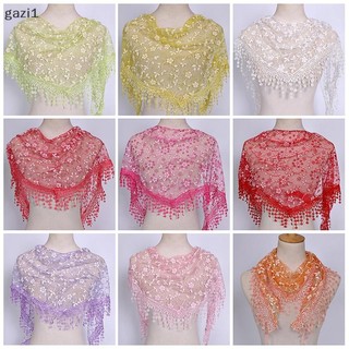 [Gazi1] 1Pc Nữ Thời Trang Tam Giác Quấn Khăn Choàng Nữ Khăn Ren Hoa Boutique