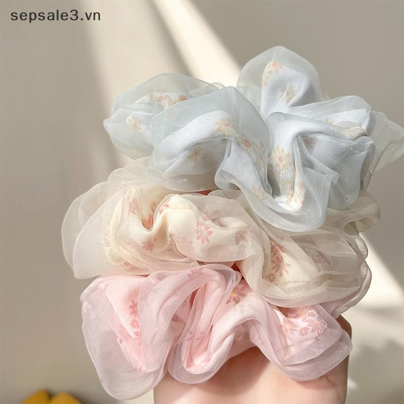 # Vn # Dây buộc tóc bằng lụa hai lớp Organza hoa ngọt ngào dành cho bé gái Dây buộc tóc đuôi ngựa