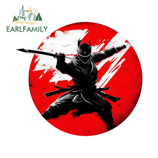 EARLFAMILY 13cm Samurai Chiến Binh Nhật Bản Dán Xe Hơi Cá Tính Chống Thấm Nước Vinyl Đề Can Thích Hợp Cho Ván Trượt Xe Máy Kính Chắn Gió Laptop