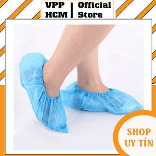 Túi 50 Đôi Bọc Giày Phòng Sạch Vải Không Dệt Màu Xanh