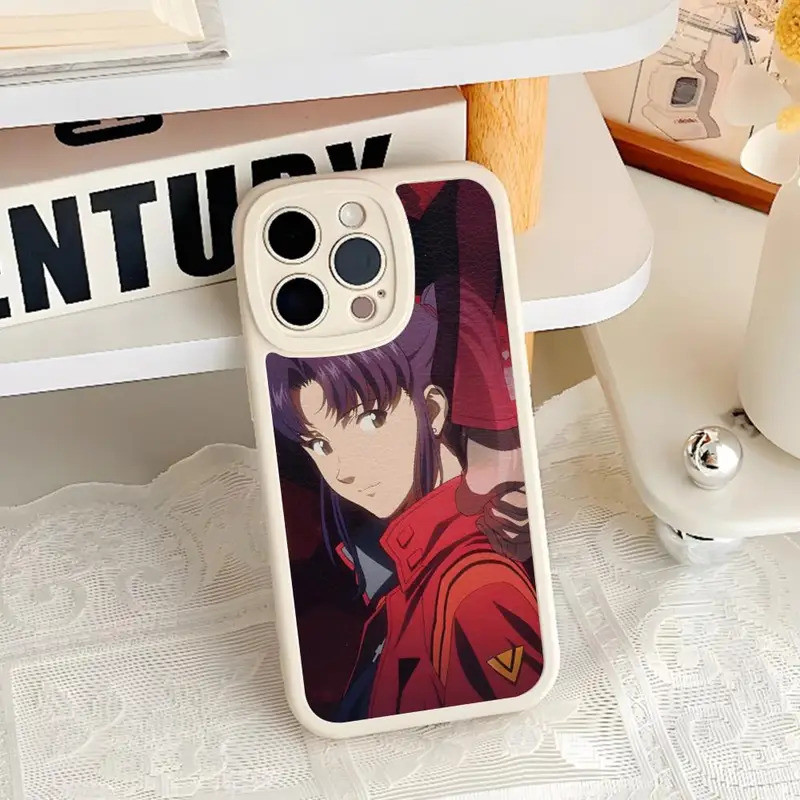 TP-1 Đẹp Misato Katsuragi Ốp Lưng Điện Thoại Iphone 17,15 14 13 12 Pro Max 11 Mini X Xr Xs 7 8 Puls Da Cừu Silicone Cov