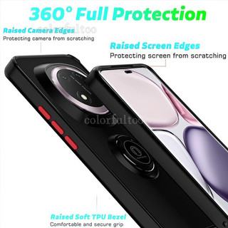 Ốp điện thoại trong suốt Armor Matte cho Honor X9d X9C X9b X9a X 9A X 9B HonorX9C 5G Vỏ chống sốc PC cứng Bảo vệ Camera có giá đỡ vòng từ tính