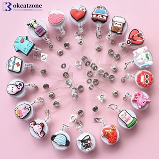 Okcatzone Hoạt Hình Huy Hiệu Cuộn Có Thể Thu Vào ID Dây Tên Thẻ Huy Hiệu Giá Đỡ Kẹp Bác Sĩ Y Tá Đồ Dùng Văn Phòng E7U1