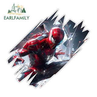 EARLFAMILY 13cm Người Nhện Hoạt Hình Xé Xe Ô Tô Bị Tắc Xước Xe Đoàn Hành Lý Kính Chắn Gió PVC Decal Chống Thấm Nước Khuẩn Bảo Vệ Cửa Xe Ô Tô