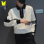 YHTN áo polo sweater dài tay nam trắng mùa đông cho sweater có cổ boy phố nỉ sưeater dài tay phông thu cổ cao local brand thun swt hàn quốc hoodie bigsize big size tròn dữ nhiệt bộ giữ ao lót lông