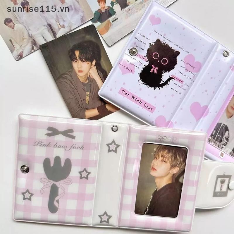 SSVN Album Ảnh 3 Inch 32 Túi Nĩa Thẻ ID Phong Cách Đen Kpop Idol Hộp Đựng Thẻ Ảnh Bộ Sưu Tập Sách Lưu Trữ.