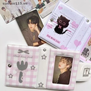 SSVN Album Ảnh 3 Inch 32 Túi Nĩa Thẻ ID Phong Cách Đen Kpop Idol Hộp Đựng Thẻ Ảnh Bộ Sưu Tập Sách Lưu Trữ.