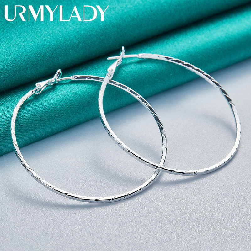 URMYLADY Bạc 925 Bông Tai Họa Tiết Da Rắn Cho Nữ Tiệc Cưới Thời Trang Trang Trang Sức Mỹ