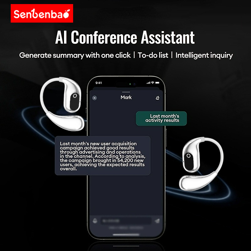 Senbenbao XG99 OWS AI Voice Dịch tức thì Tai nghe Bluetooth Tai nghe chơi game Bluetooth có độ trễ thấp 5.4