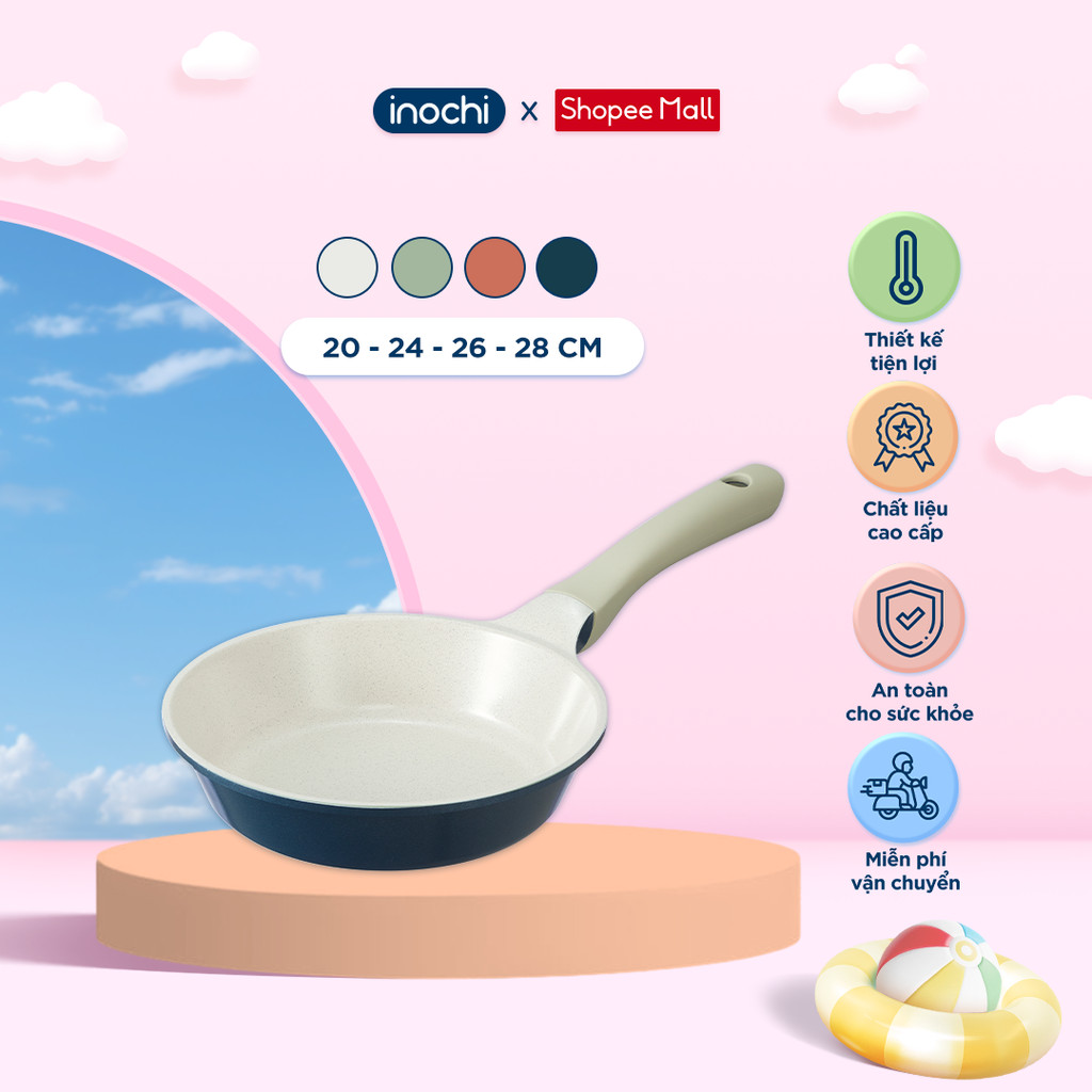Chảo vân đá Omi Simple Inochi 20cm - 28cm, chảo xào, chảo rán (giao màu ...