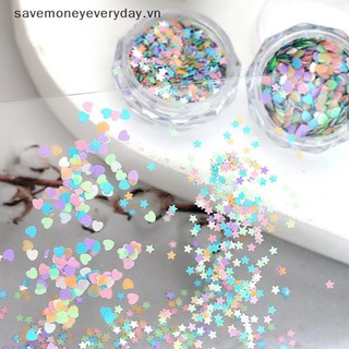 [savemoneyeveryday] 1Jar Hỗn Hợp Lấp Lánh Ngôi Sao Tình Yêu Mảnh Móng Tay Kim Sa Lấp Lánh Trang Trí Móng Tay Nghệ Thuật Đầu Làm Móng Tay Quyến Rũ Cho Nữ Bé Gái DIY [vn]