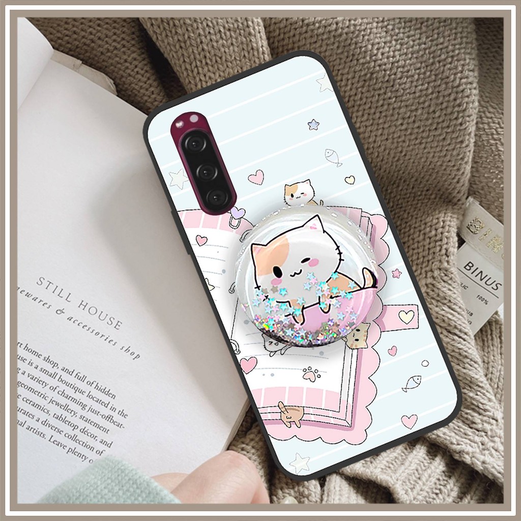 Ốp Điện Thoại Chống Va Đập Chống Thấm Nước Cho Sony Xperia 5 / XZ5 Mềm Hoạt Hình Dễ Thương Bảo Vệ Ống Kính Điện Thoại Cảm Giác Da Silicon Bảo Vệ Xoay Đứng Cát lún Bền Trôi TPU