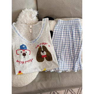 M-4XL Bộ Đồ Ngủ Kích Thước Lớn Nữ Có Miếng Lót Ngực 2025 Bộ Đồ Ngủ Quần Short Tay Ngắn Bộ Đồ Ngủ Nữ Mùa Hè Áo Chui Đầu Hoạt Hình Thoáng Mát Homewear Phù Hợp Với Kích Thước Lớn Quần Áo Nữ