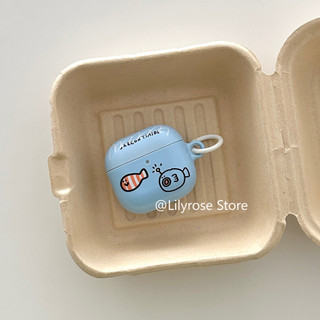 Hộp đựng tai nghe cá cho AirPods 4 [2024] AirPods Pro2 Pro 3 2 1 Vỏ tai nghe không dây Apple màu xanh IMD