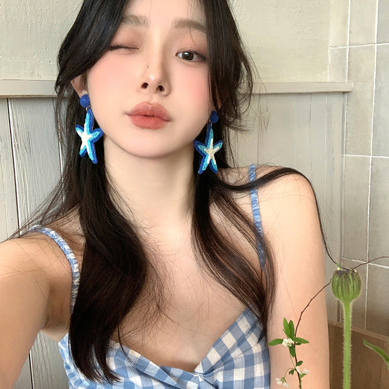 [Jewbeauty] Bông tai sao biển hoa phong cách kỳ nghỉ Dopamine dành cho nữ bông tai tươi nhẹ sang trọng bông tai cao cấp
