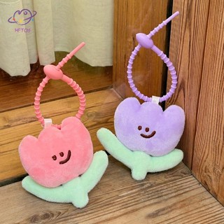 HFTOY Hoạt Hình Dễ Thương Sang Trọng Móc Khóa Mềm Nhồi Bông Hoa Búp Bê Túi Mặt Dây Chuyền Sang Trọng Hoa Trang Trí Phụ Kiện Quà Tặng Bé Gái ~