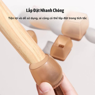 Bộ 4 Cái Bọc Chân Ghế Silicon Myd.23 Đế Nỉ Êm Bảo Vệ Sàn Nhà Không Gây Tiếng Ồn