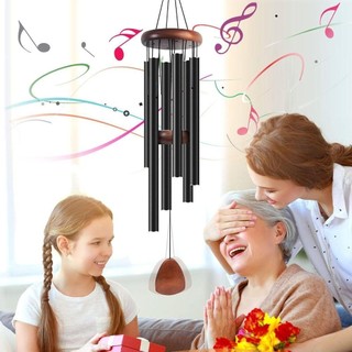 THEHOMECO Nhôm Chuông Gió, 6 Thanh Nhôm Kim Loại Ống Windchime, Mặt Dây Chuyền Zen Khí Quyển Chuông Gió Lớn Vườn