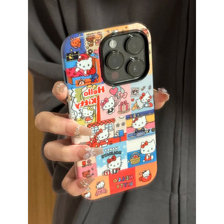 Ốp điện thoại 2 trong 1 Hello Kitty Comics tương thích với iPhone 15 Pro Max, Apple 16 14 Plus 11 / 12 / 13 Pro Max, vỏ bảo vệ chống sốc mới