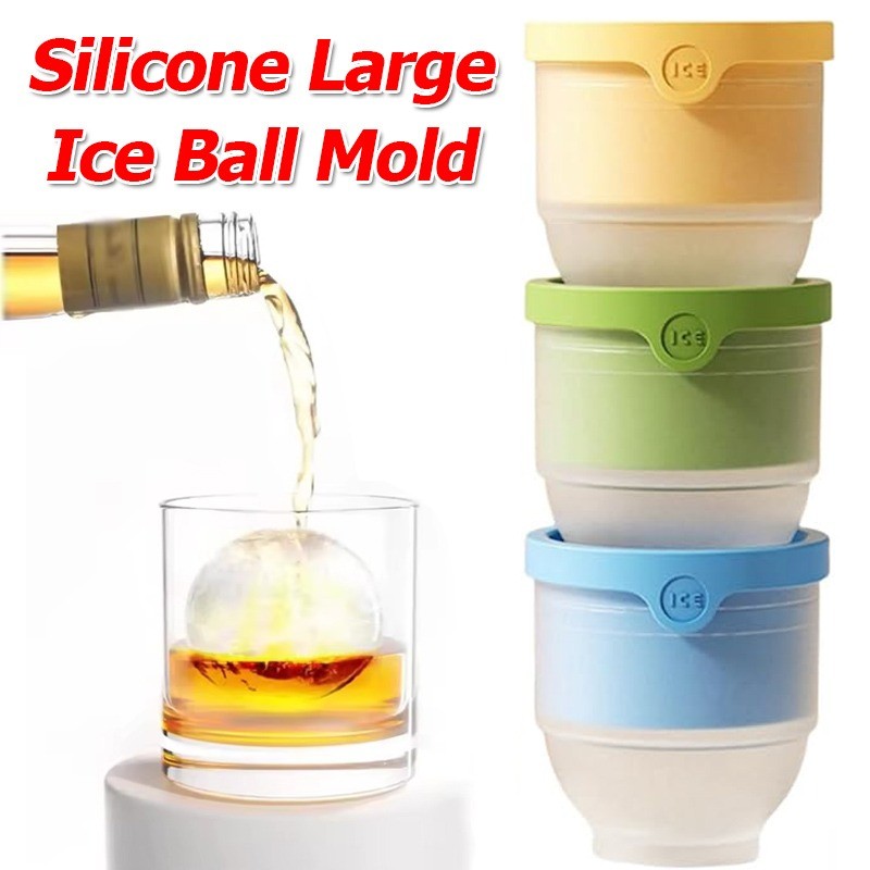 1 / 3 / 5 Khuôn Làm Đá Tự Làm Lớn / Máy Làm Đá Whisky Tròn Silicon