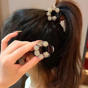 Kẹp tóc hoa hồng cao cấp cho phụ nữ, kẹp tóc đuôi ngựa thời trang thanh lịch, kẹp tóc nửa đầu mới 2025, phụ kiện tóc đa năng TBNX