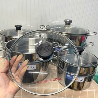 [Giá Xưởng] Bộ Nồi Xửng Hấp Inox Đông Á – Hấp Cá, Gà, Nấu Xôi – Đáy Từ Dùng Được Bếp Từ