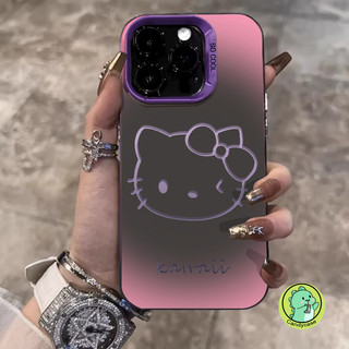 Vỏ Bạc Rỗng Cho OPPO Reno 13F 13 12 Pro 12F 11F 11 10 Pro Plus 9 8 8T 8Z 7Z 7 Pro Lite 5G 4G Ốp Lưng Sang Trọng Hoạt Hình Dễ Thương Mèo Kitty Cứng Chống Rơi Vỏ Điện Thoại