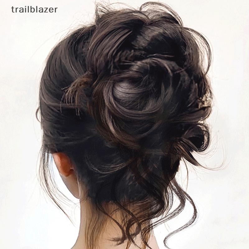 Trailblazer Tổng Hợp Xoăn Bun Lộn Xộn Móng Vuốt Chignon Kẹp Tóc Co Giãn Scrunchies Hairpieces Donut Updo Tóc Miếng Dành Cho Nữ Mới
