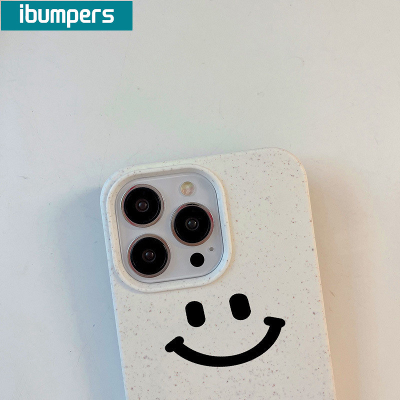 ibumpers Hàn Quốc Đơn Giản Khuôn Mặt Cười Họa Tiết Ốp Lưng IPhone 16 15 14 13 12 11 Pro Max IP 7 8 Plus Iphon X Xs XR Xs Max Silicon Mềm Chống Sốc Ốp Lưng