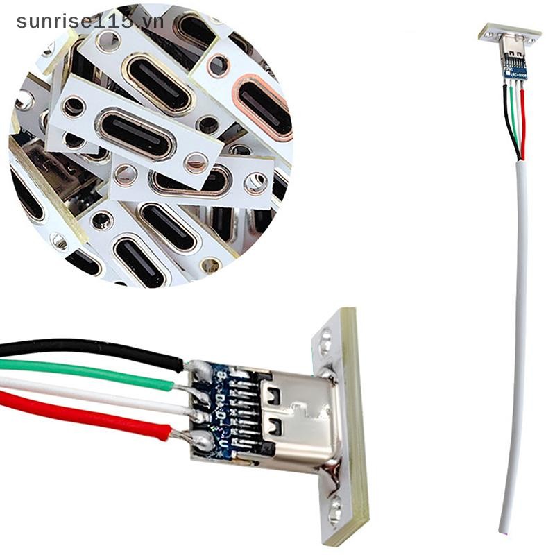 Srvn Type-C Jack 4 P Dây hàn Nữ DIY Kết nối thẳng cho cổng sạc điện thoại di động Ổ cắm sạc.
